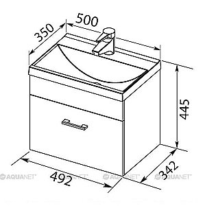 Тумба с раковиной Aquanet Верона 207765 50 белый для ванной в интернет-магазине Sanbest