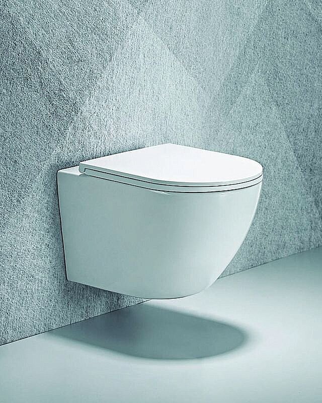 Унитаз подвесной Agger AT03100 белый, с крышкой микролифт, безободковый купить в интернет-магазине Sanbest