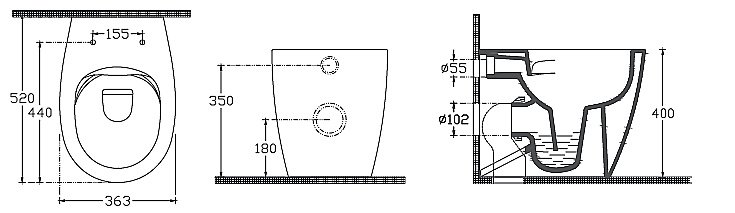 Унитаз приставной Isvea Sentimenti Neo 10SM10004SV белый, безободковый купить в интернет-магазине Sanbest