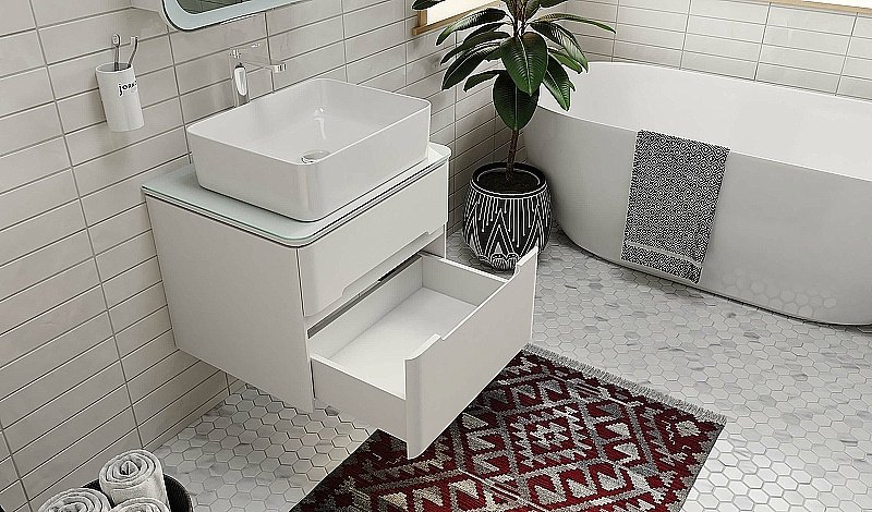 Тумба с раковиной Jorno Bosko 60 белая для ванной в интернет-магазине Sanbest