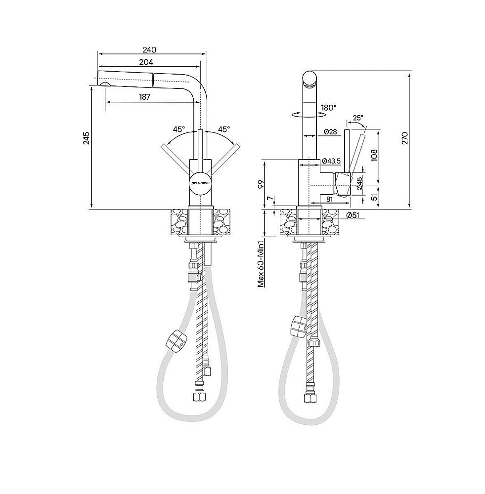 Смеситель для кухни Paulmark Kassel Ka214311-WH белый матовый купить в интернет-магазине сантехники Sanbest