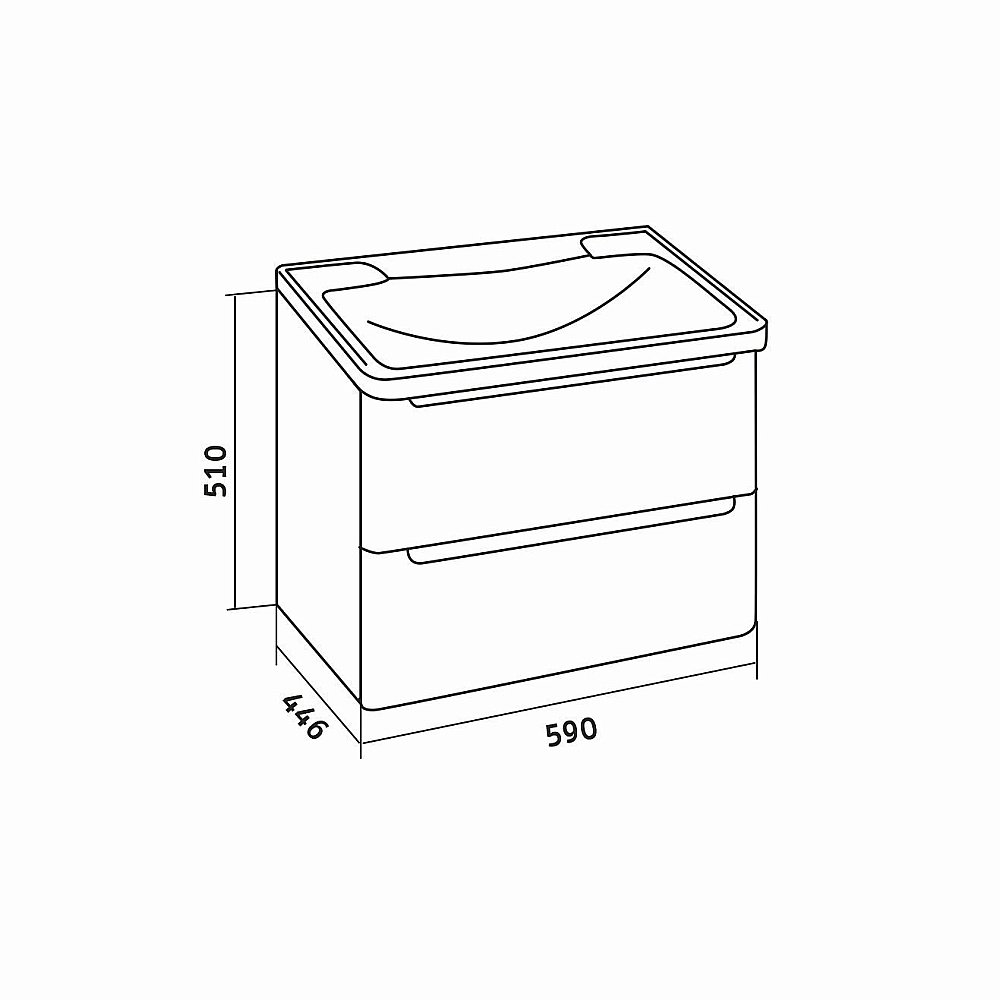 Тумба с раковиной подвесная Grossman АДЕЛЬ 60 белая для ванной в интернет-магазине Sanbest