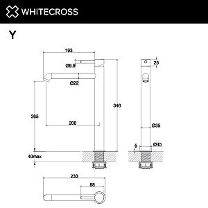 Смеситель для раковины WhiteCross Y Y1213GLB матовое золото купить в интернет-магазине сантехники Sanbest