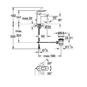Смеситель для раковины Grohe Bauloop 23337 000 купить в интернет-магазине сантехники Sanbest
