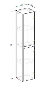 Пенал подвесной BelBagno KRAFT 2A SC 33 Rovere Galifax Bianco для ванной в интернет-магазине сантехники Sanbest