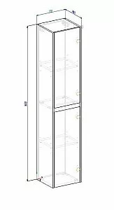 Пенал подвесной BelBagno KRAFT 2A SC 33 Rovere Galifax Bianco для ванной в интернет-магазине сантехники Sanbest