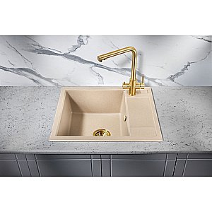 Мойка кухонная Milacio Navarra 60 Cuarzo MC.77074 бежевая купить в интернет-магазине сантехники Sanbest