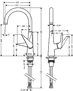 Смеситель для кухни Hansgrohe Talis S 260 72810000 купить в интернет-магазине сантехники Sanbest