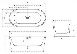 Акриловая ванна Abber AB9209MB 170x80 купить в интернет-магазине Sanbest