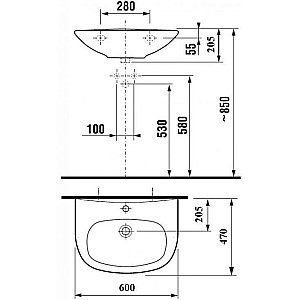 Раковина подвесная Jika Zeta 60 купить в интернет-магазине Sanbest