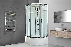 Душевая кабина Royal Bath FATO RB 100CK-T-CH 100 стекло прозрачное/профиль хром купить в интернет-магазине Sanbest