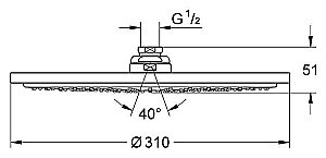 Верхний душ Grohe Rainshower Cosmopolitan Metal 27477000 купить в интернет-магазине сантехники Sanbest