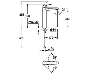 Смеситель для раковины Grohe Eurodisc Cosmopolitan 23432000 купить в интернет-магазине сантехники Sanbest