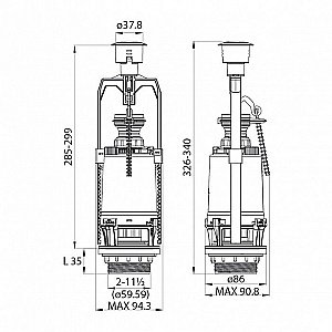 Смывное устройство для унитаза Iddis Optima Home Single Mode F012400-0005 купить в интернет-магазине сантехники Sanbest