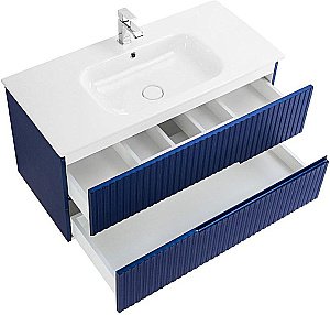 Тумба с раковиной Cezares DUET-N 100 DUET-N-1000-2C-SO-SPF-P сапфир для ванной в интернет-магазине Sanbest