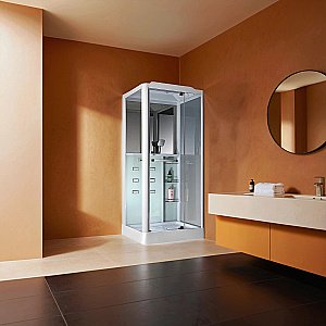 Душевая кабина Loranto Selak CS 126-3A R 90х100 стекло прозрачное/профиль белый купить в интернет-магазине Sanbest