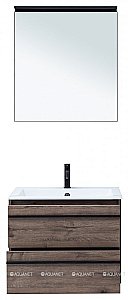 Тумба с раковиной Aquanet Lino 70 Дуб Веллингтон для ванной в интернет-магазине Sanbest