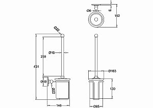 Ершик для туалета Burlington A8 GOLD золото купить в интернет-магазине сантехники Sanbest