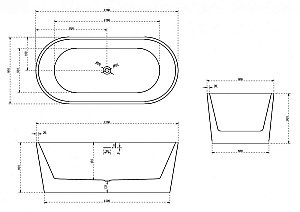 Акриловая ванна Abber AB9209MB 170x80 купить в интернет-магазине Sanbest