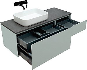 Тумба с раковиной Allen Brau INFINITY 120 1+1 папирус матовый для ванной в интернет-магазине Sanbest