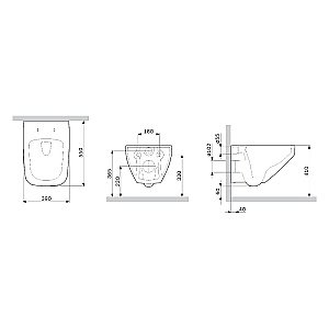 Унитаз подвесной AM.PM Inspire V2.0 C50A1700MBSC черный матовый, безободковый купить в интернет-магазине Sanbest