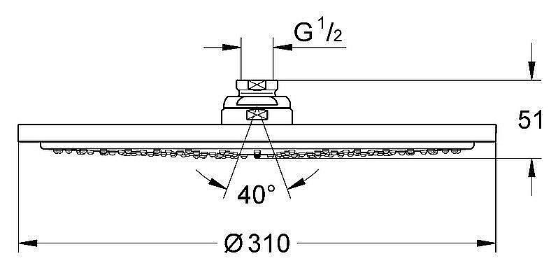 Верхний душ Grohe Rainshower Cosmopolitan Metal 27477000 купить в интернет-магазине сантехники Sanbest