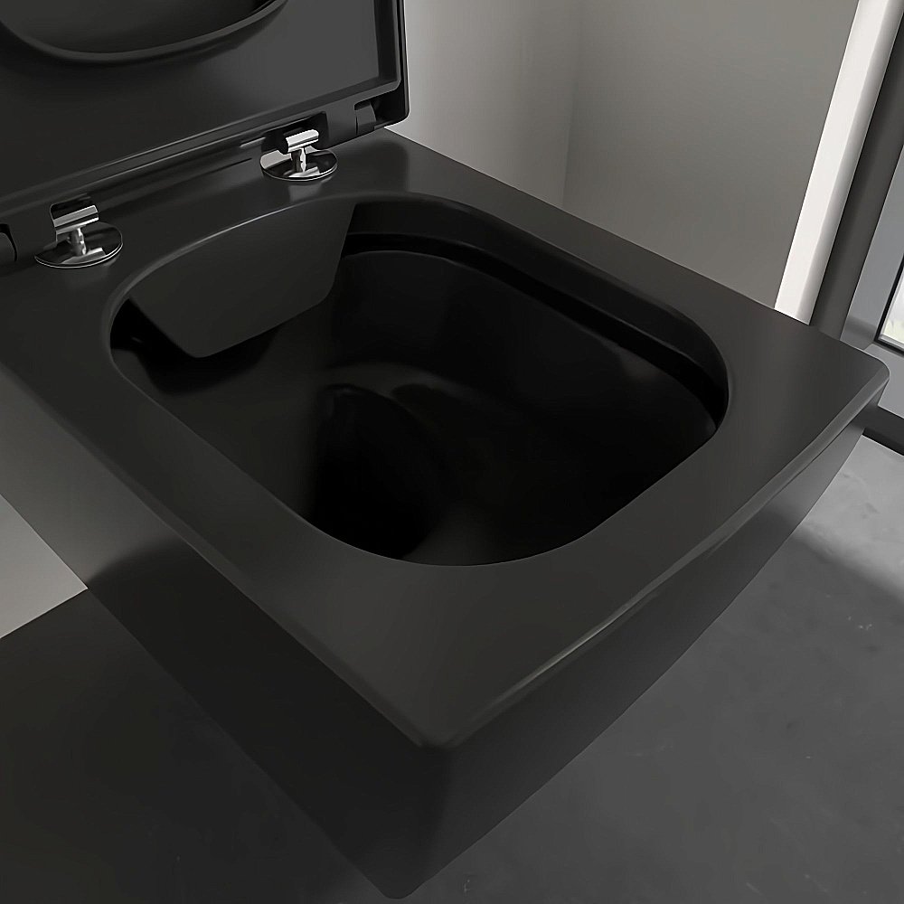 Унитаз подвесной Villeroy&Boch Memento 2.0 4633R0R7 черный матовый, безободковый купить в интернет-магазине Sanbest