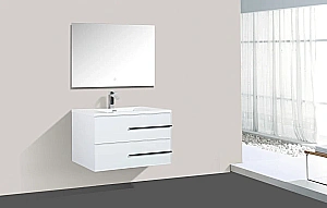 Тумба с раковиной Parly Bella 60 подвесная белая глянцевая для ванной в интернет-магазине Sanbest