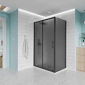 Душевой уголок Veconi Evo 100SP GR 180x110 стекло тонированное матовое/профиль брашированный графит купить в интернет-магазине Sanbest