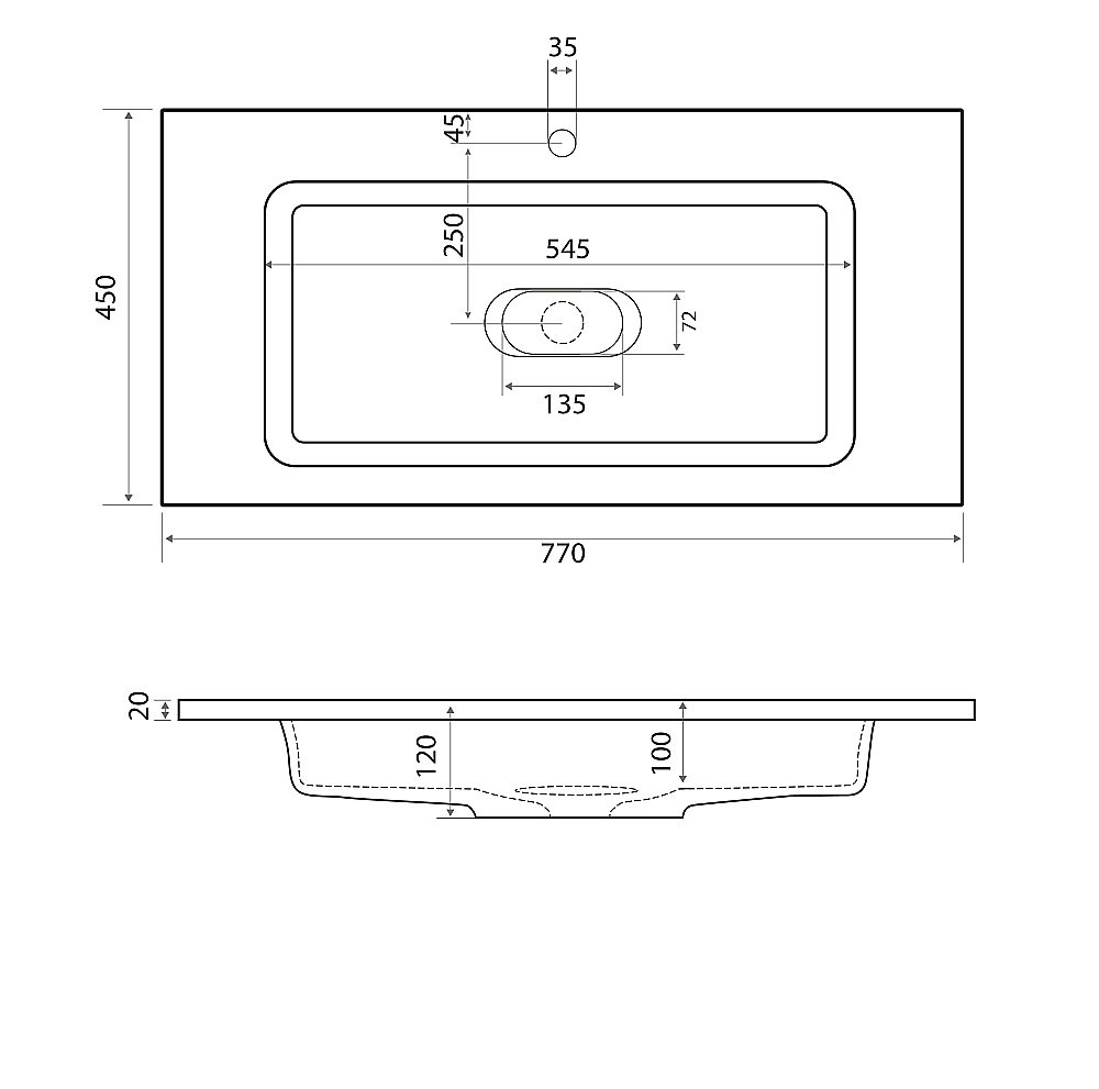 Тумба с раковиной Taliente Olejo 80 белый глянцевый для ванной в интернет-магазине Sanbest