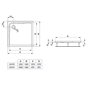 Душевой поддон Ideal Standard Ultra Flat K517401 100x100 купить в интернет-магазине Sanbest