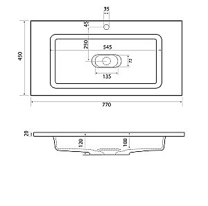 Тумба с раковиной Taliente Olejo 80 белый глянцевый для ванной в интернет-магазине Sanbest