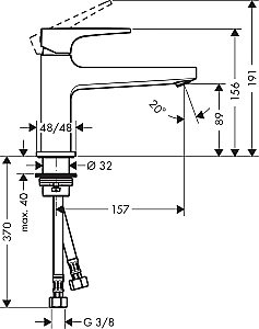 Смеситель для раковины Hansgrohe Metropol 100 32502000 купить в интернет-магазине сантехники Sanbest