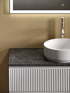 Тумба с раковиной Sancos SNOB R 100 со столешницей, белая матовый для ванной в интернет-магазине Sanbest