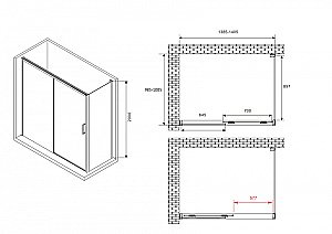 Душевой уголок ABBER Komfort AG93140-S102 140x100 хром/прозрачная купить в интернет-магазине Sanbest