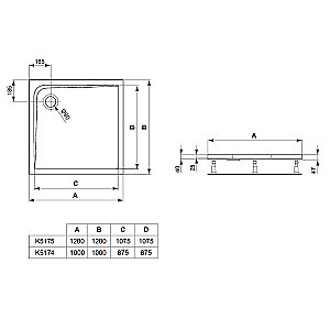 Душевой поддон Ideal Standard Ultra Flat K517401 100x100 купить в интернет-магазине Sanbest