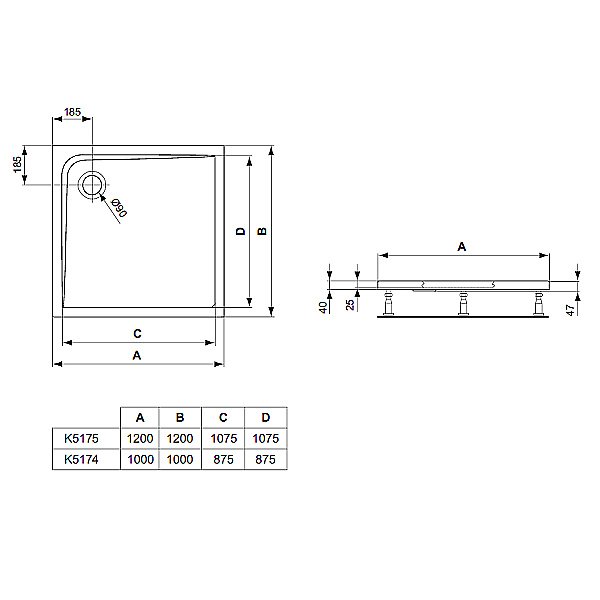 Душевой поддон Ideal Standard Ultra Flat K517401 100x100 купить в интернет-магазине Sanbest