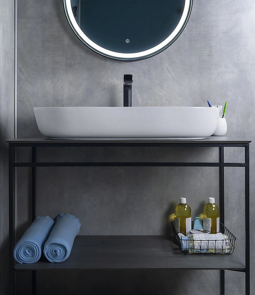 Раковина накладная Gid Lago 81 N9348 51200 белая купить в интернет-магазине Sanbest