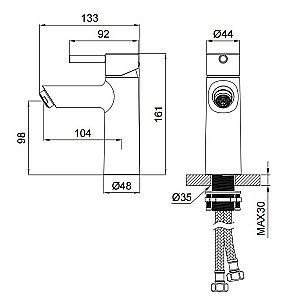 Смеситель для раковины WONZON & WOGHAND SOLO WW-139032-BN никель брашированный купить в интернет-магазине сантехники Sanbest