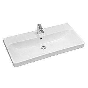 Тумба с раковиной Comforty Соло 00-00010979 90 дуб тёмно-коричнвый для ванной в интернет-магазине Sanbest