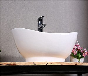 Раковина накладная Ceramalux N 59,5 9018 белая купить в интернет-магазине Sanbest