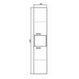 Шкаф-колонна Comforty Никосия 00-00009554 35 дуб темный для ванной в интернет-магазине сантехники Sanbest