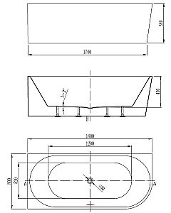 Ванна акриловая Vincea VBT-402-1800 180x80 белый купить в интернет-магазине Sanbest