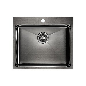 Мойка кухонная Paulmark BRIM PM215951-GM вороненая сталь купить в интернет-магазине сантехники Sanbest