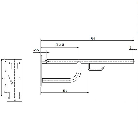 Поручень Bemeta Help 301102771 хром купить в интернет-магазине сантехники Sanbest