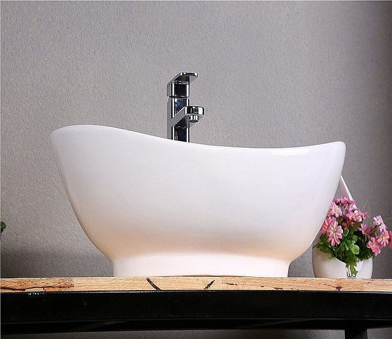 Раковина накладная Ceramalux N 59,5 9018 белая купить в интернет-магазине Sanbest