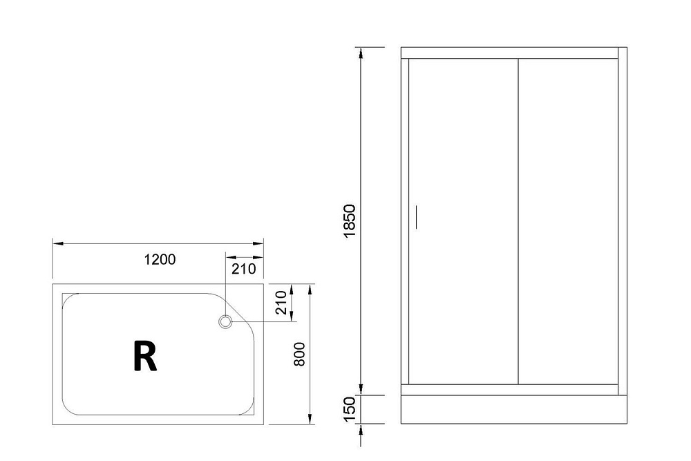 Душевой уголок Royal Bath RB 8120HP-C-BL 120х80 матовый купить в интернет-магазине Sanbest