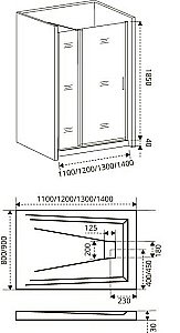 Душевая дверь Good Door FANTASY WTW-120-С-CH стекло прозрачное купить в интернет-магазине Sanbest