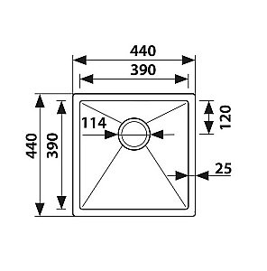 Мойка кухонная Kaiser KSM-4444 сталь купить в интернет-магазине сантехники Sanbest