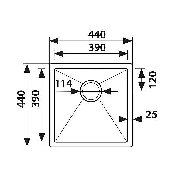 Мойка кухонная Kaiser KSM-4444 сталь купить в интернет-магазине сантехники Sanbest